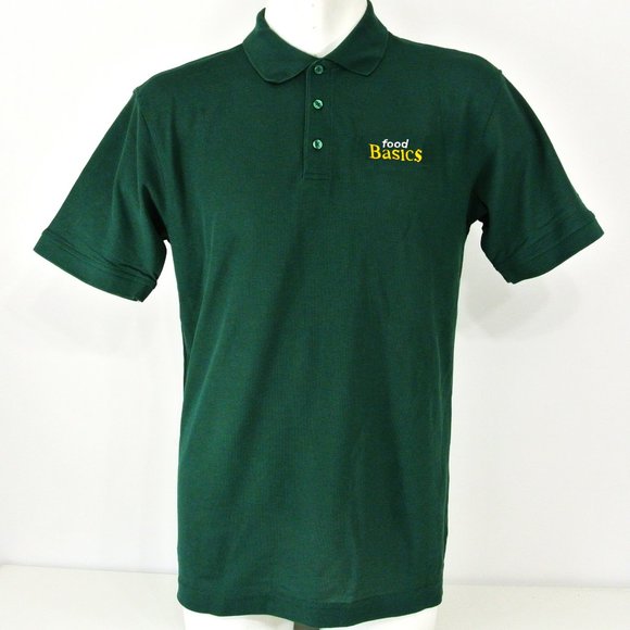 FOOD BASICS Employee Uniform Polo Shirt Green NEW Size M Medium - Picture 8 of 8